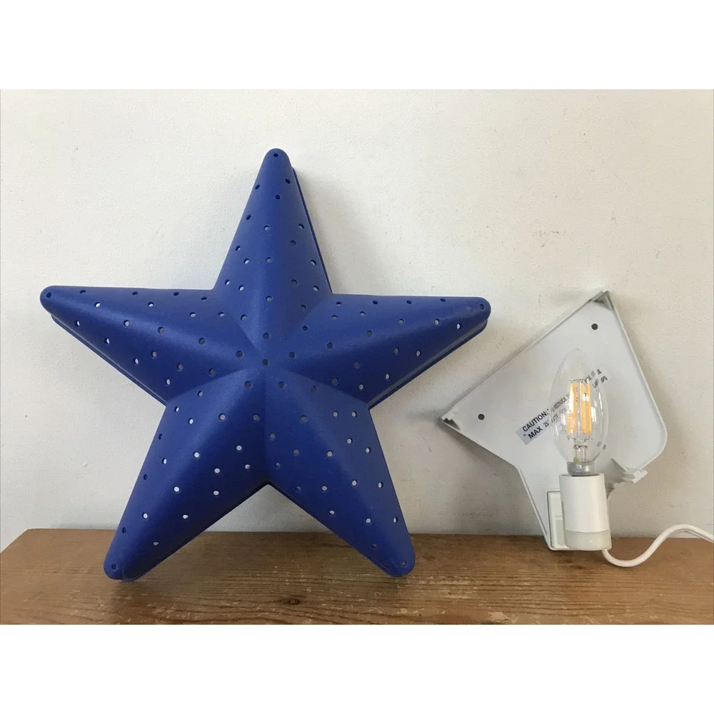 IKEA Smila Dark Blue Star Stjarna Wall Kids Room Lamp Light 10.75“